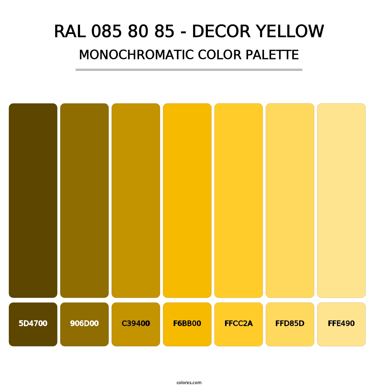 RAL 085 80 85 - Decor Yellow - Monochromatic Color Palette