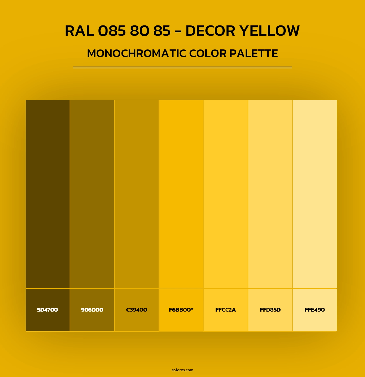 RAL 085 80 85 - Decor Yellow - Monochromatic Color Palette