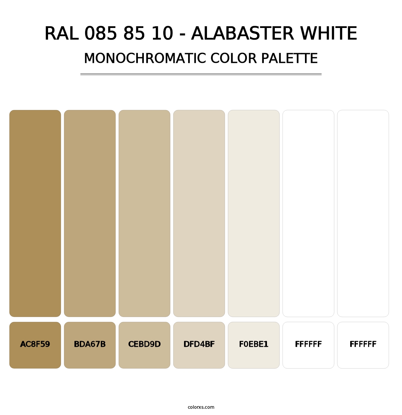 RAL 085 85 10 - Alabaster White - Monochromatic Color Palette