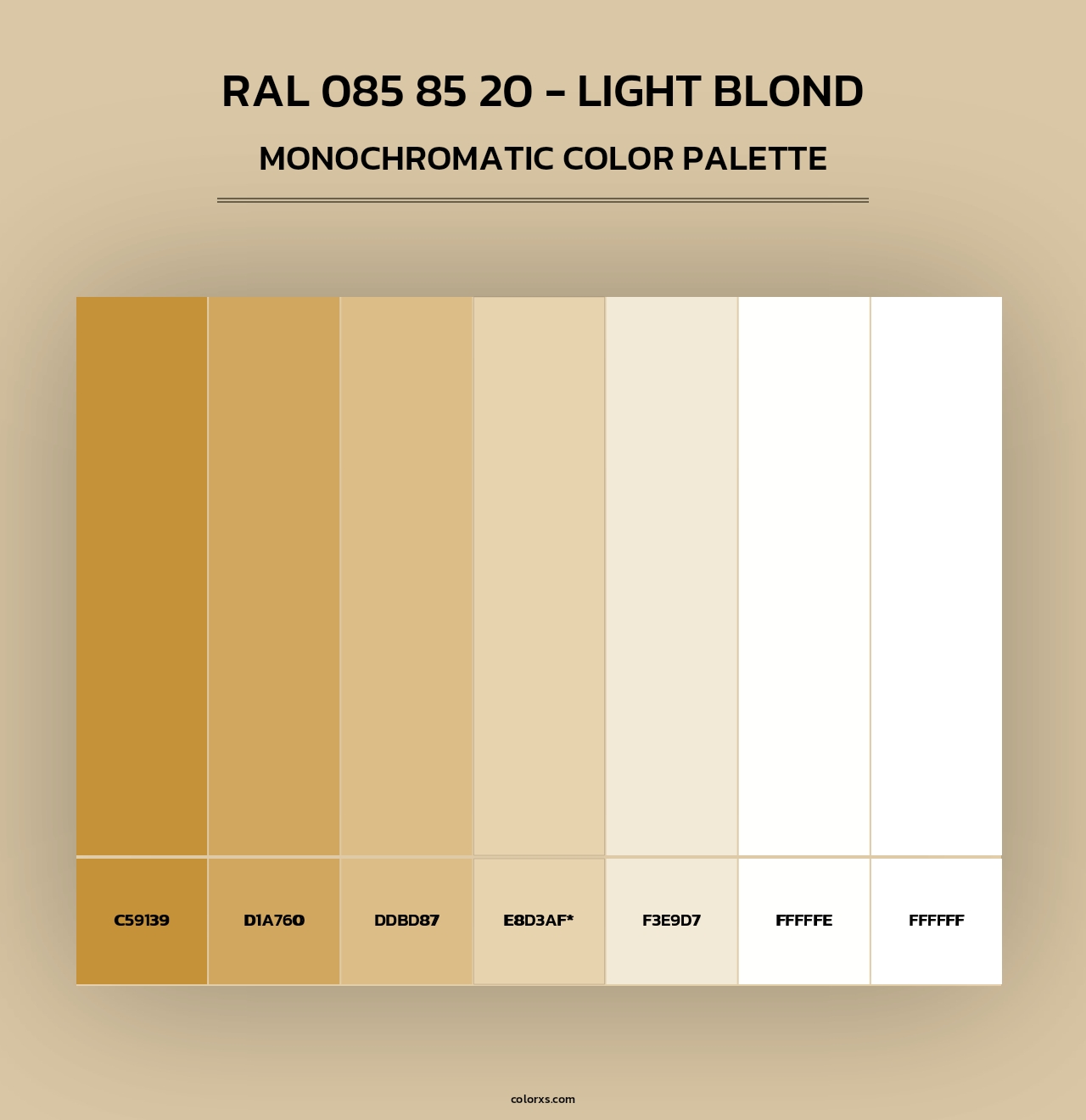 RAL 085 85 20 - Light Blond - Monochromatic Color Palette