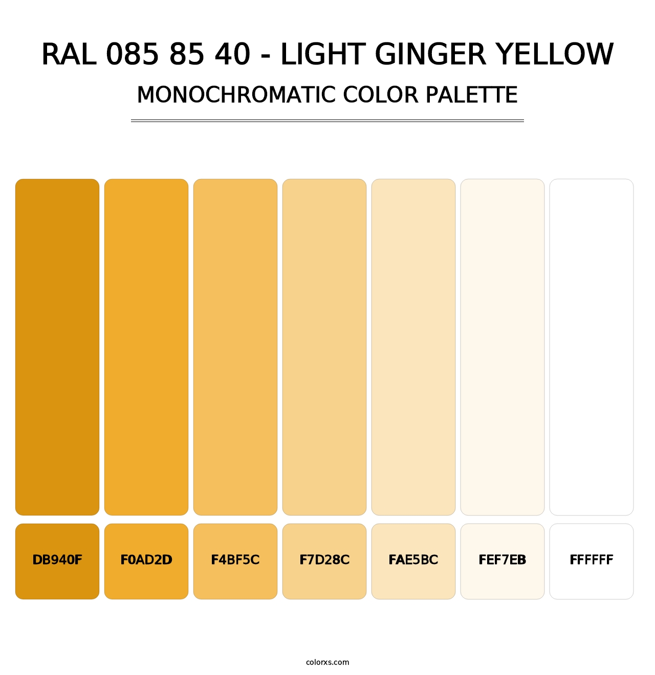 RAL 085 85 40 - Light Ginger Yellow - Monochromatic Color Palette