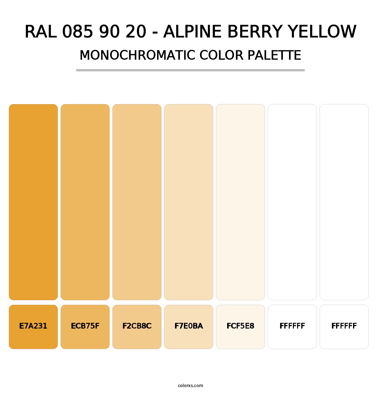 RAL 085 90 20 - Alpine Berry Yellow - Monochromatic Color Palette
