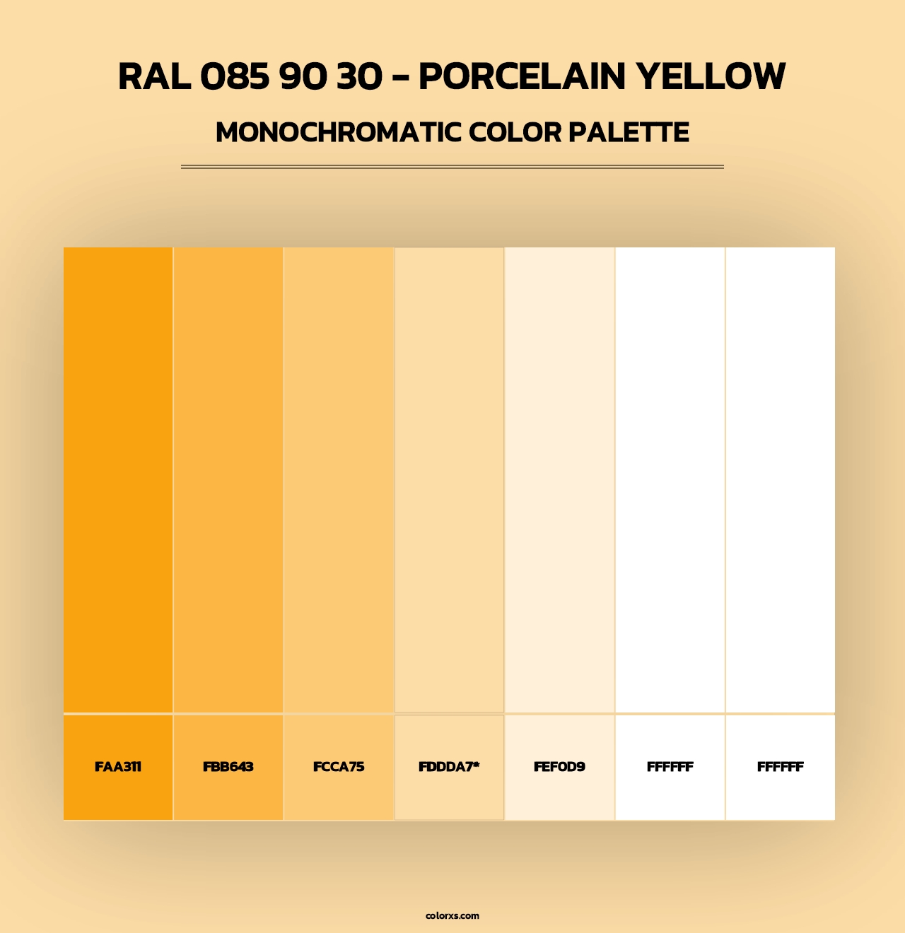 RAL 085 90 30 - Porcelain Yellow - Monochromatic Color Palette