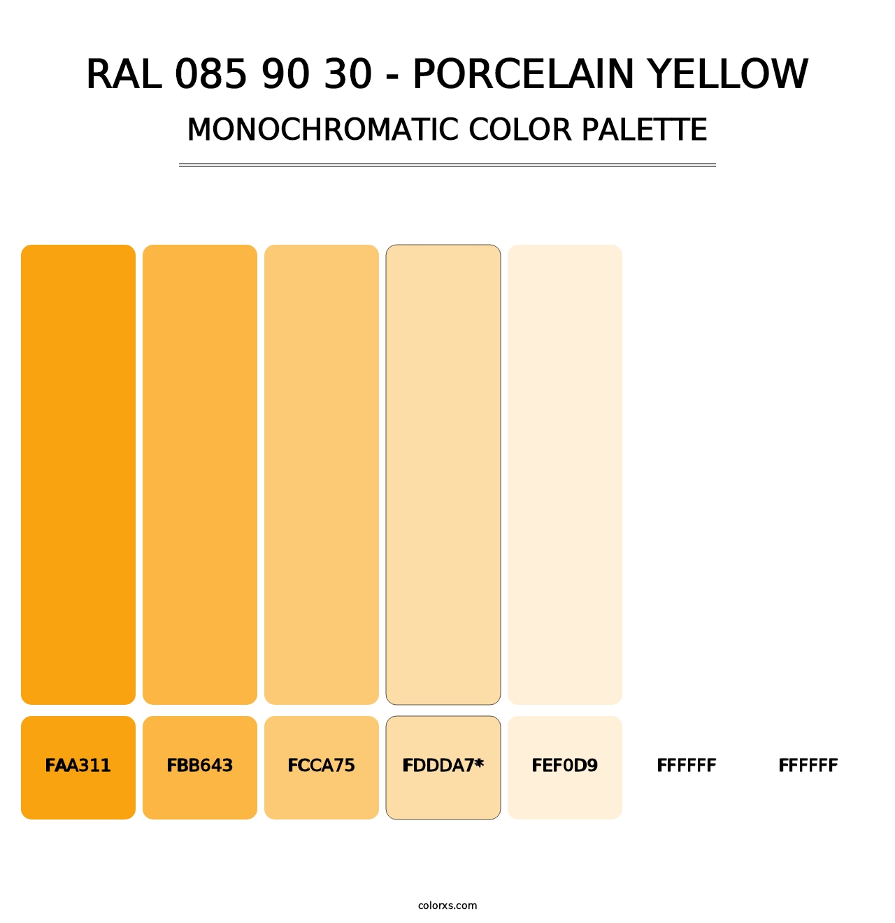 RAL 085 90 30 - Porcelain Yellow - Monochromatic Color Palette