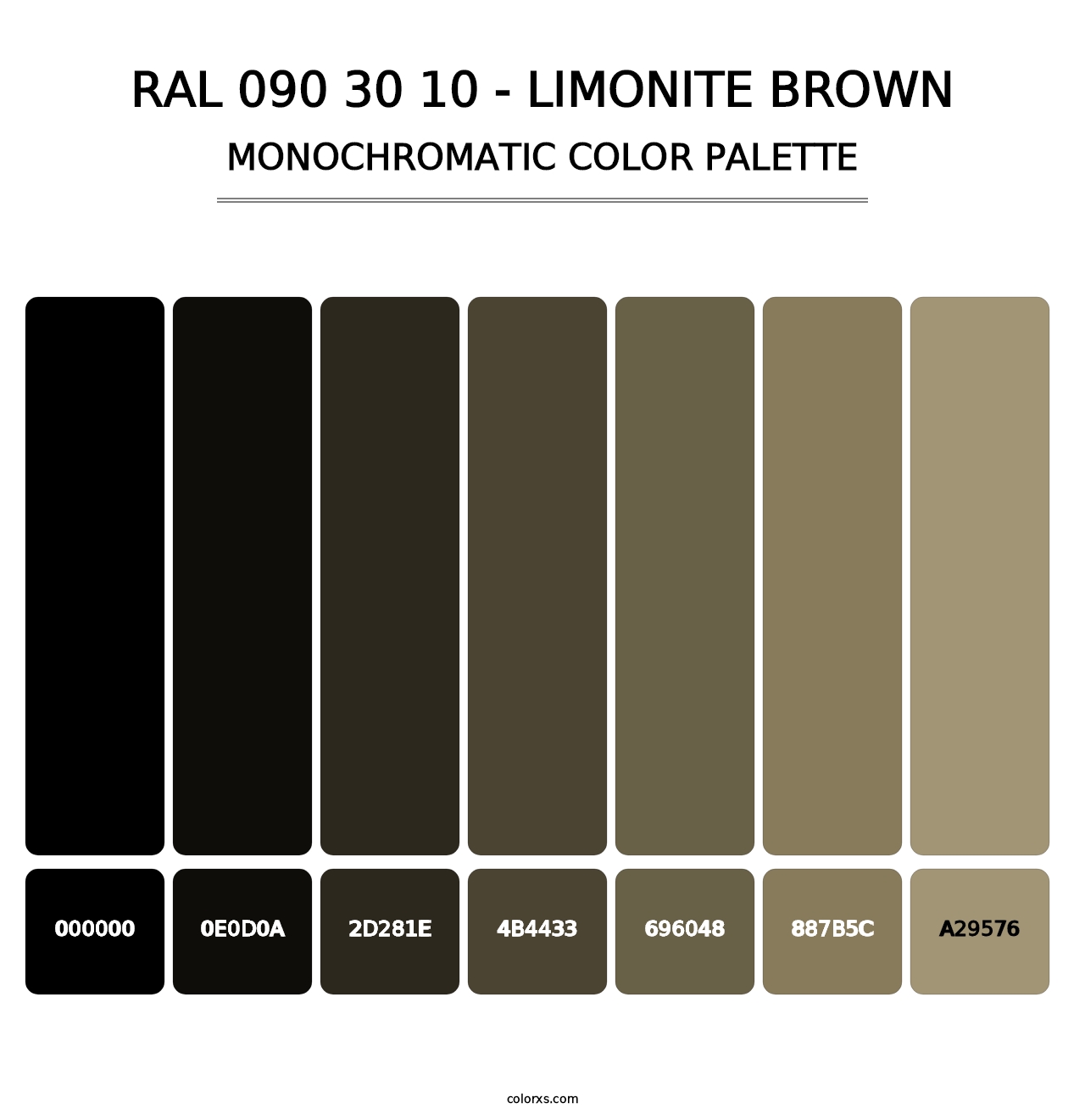 RAL 090 30 10 - Limonite Brown - Monochromatic Color Palette