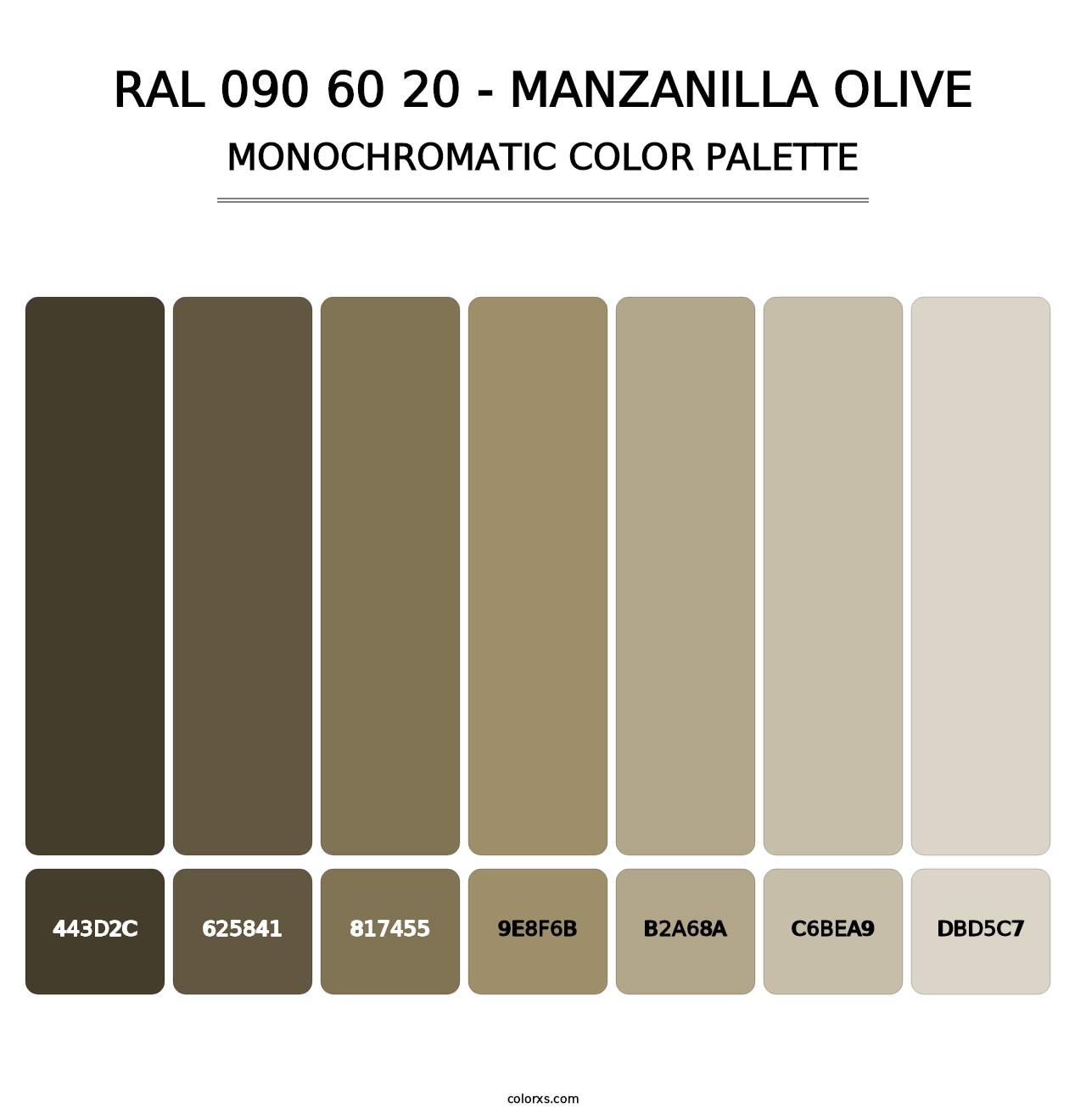 RAL 090 60 20 - Manzanilla Olive - Monochromatic Color Palette