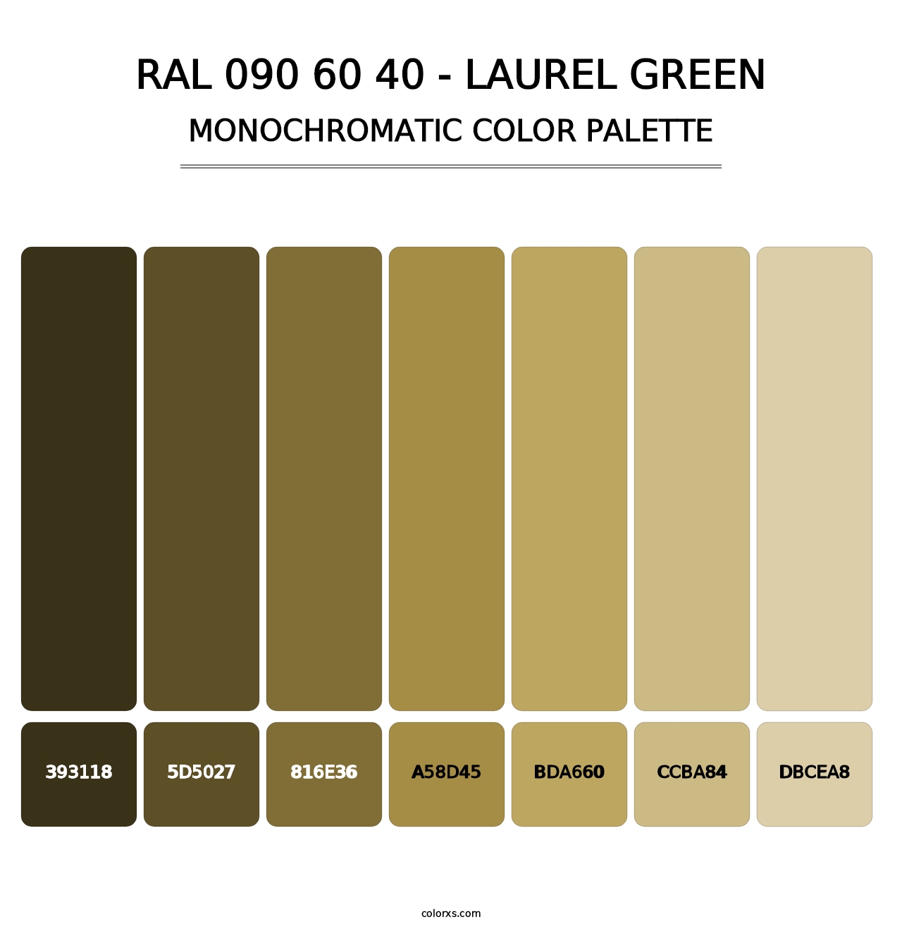 RAL 090 60 40 - Laurel Green - Monochromatic Color Palette