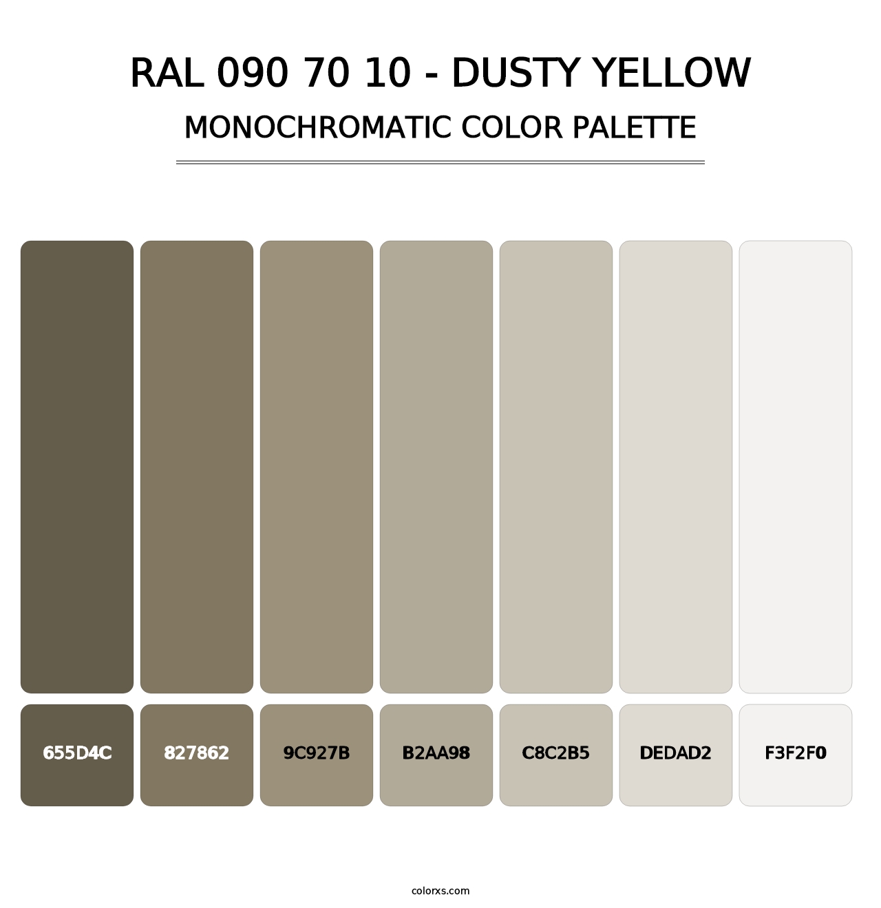 RAL 090 70 10 - Dusty Yellow - Monochromatic Color Palette