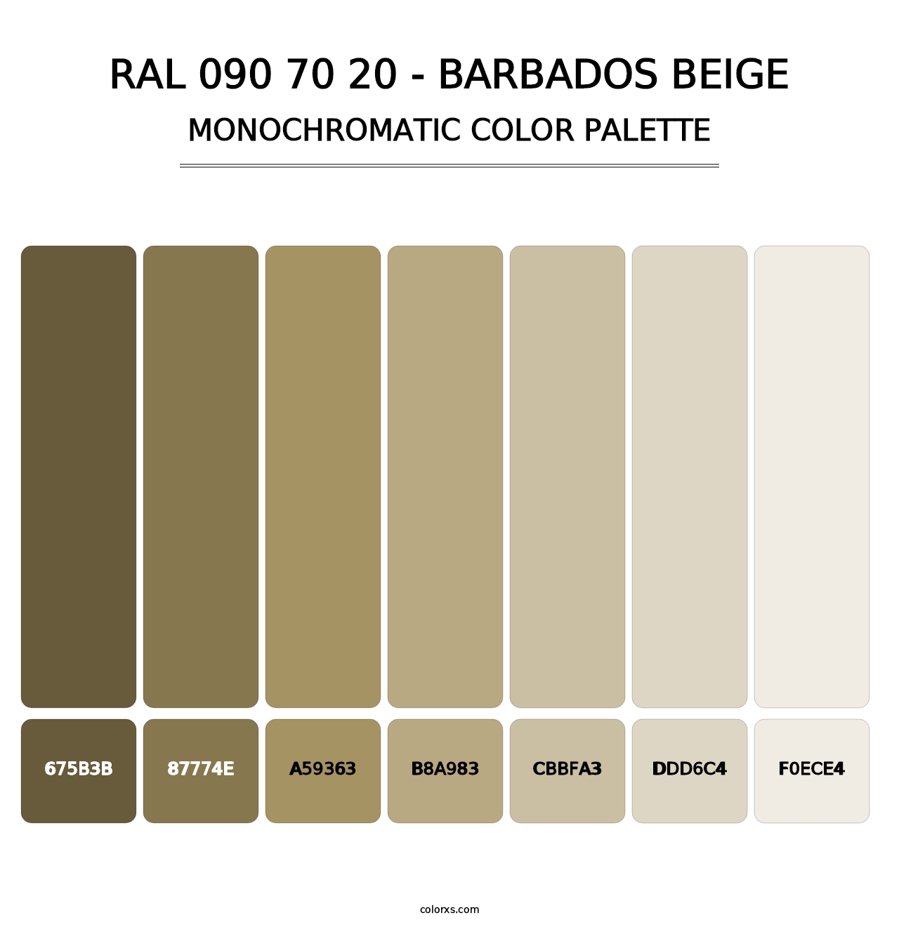 RAL 090 70 20 - Barbados Beige - Monochromatic Color Palette