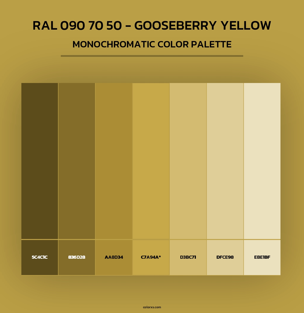 RAL 090 70 50 - Gooseberry Yellow - Monochromatic Color Palette