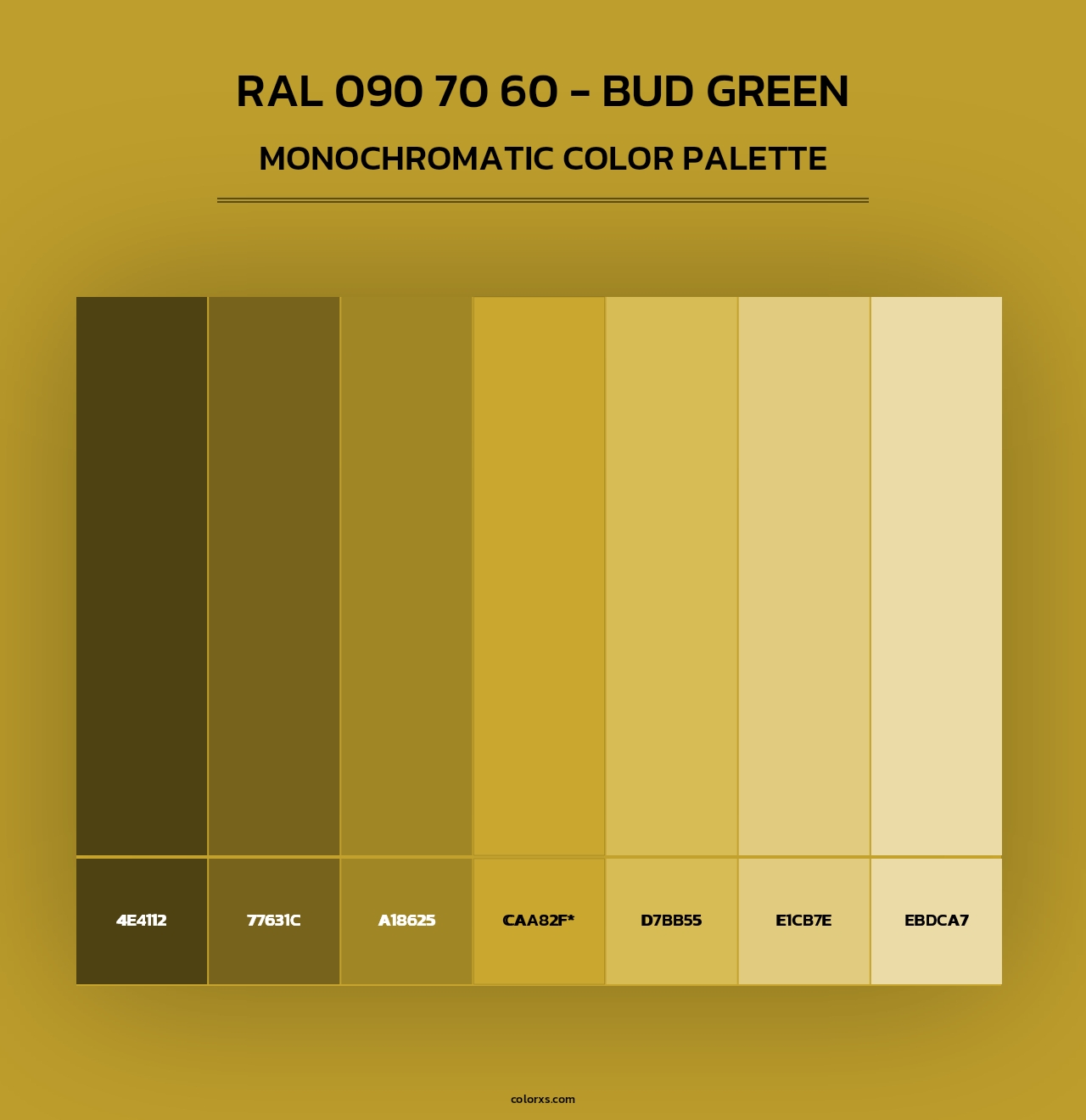 RAL 090 70 60 - Bud Green - Monochromatic Color Palette