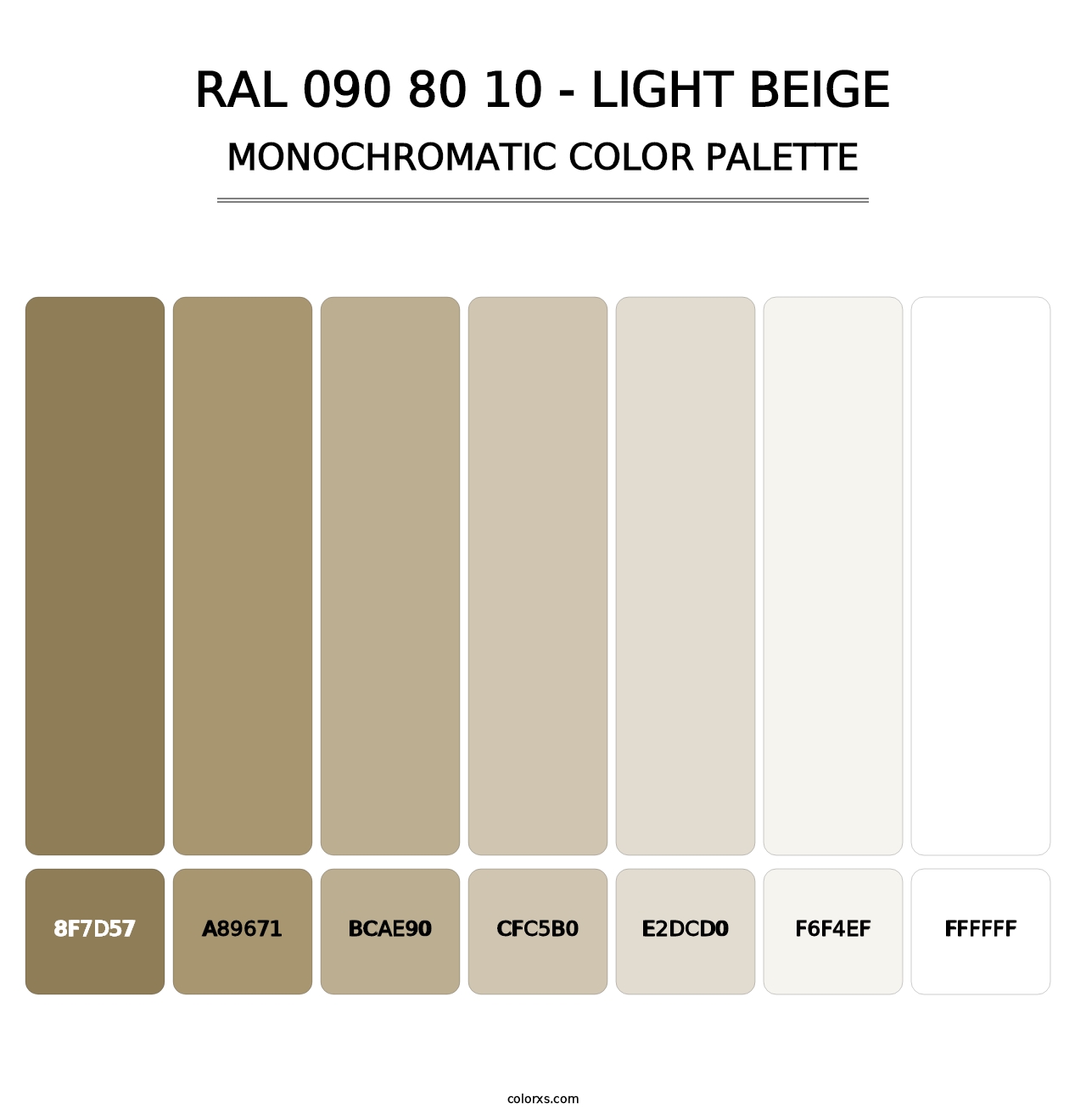 RAL 090 80 10 - Light Beige - Monochromatic Color Palette
