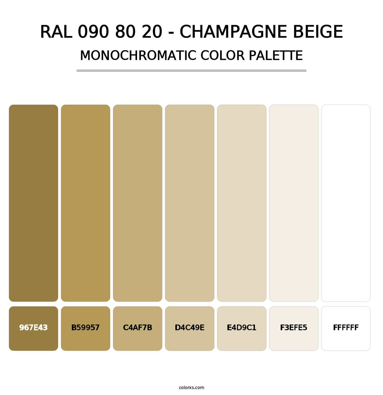 RAL 090 80 20 - Champagne Beige - Monochromatic Color Palette