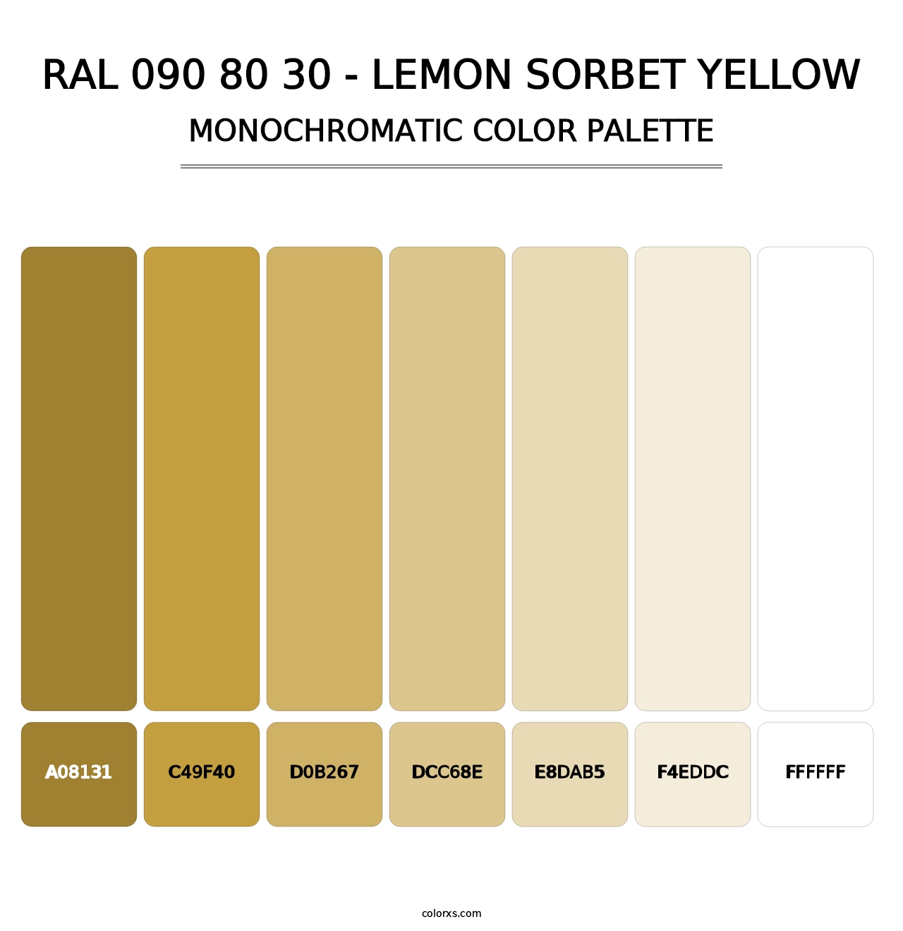 RAL 090 80 30 - Lemon Sorbet Yellow - Monochromatic Color Palette