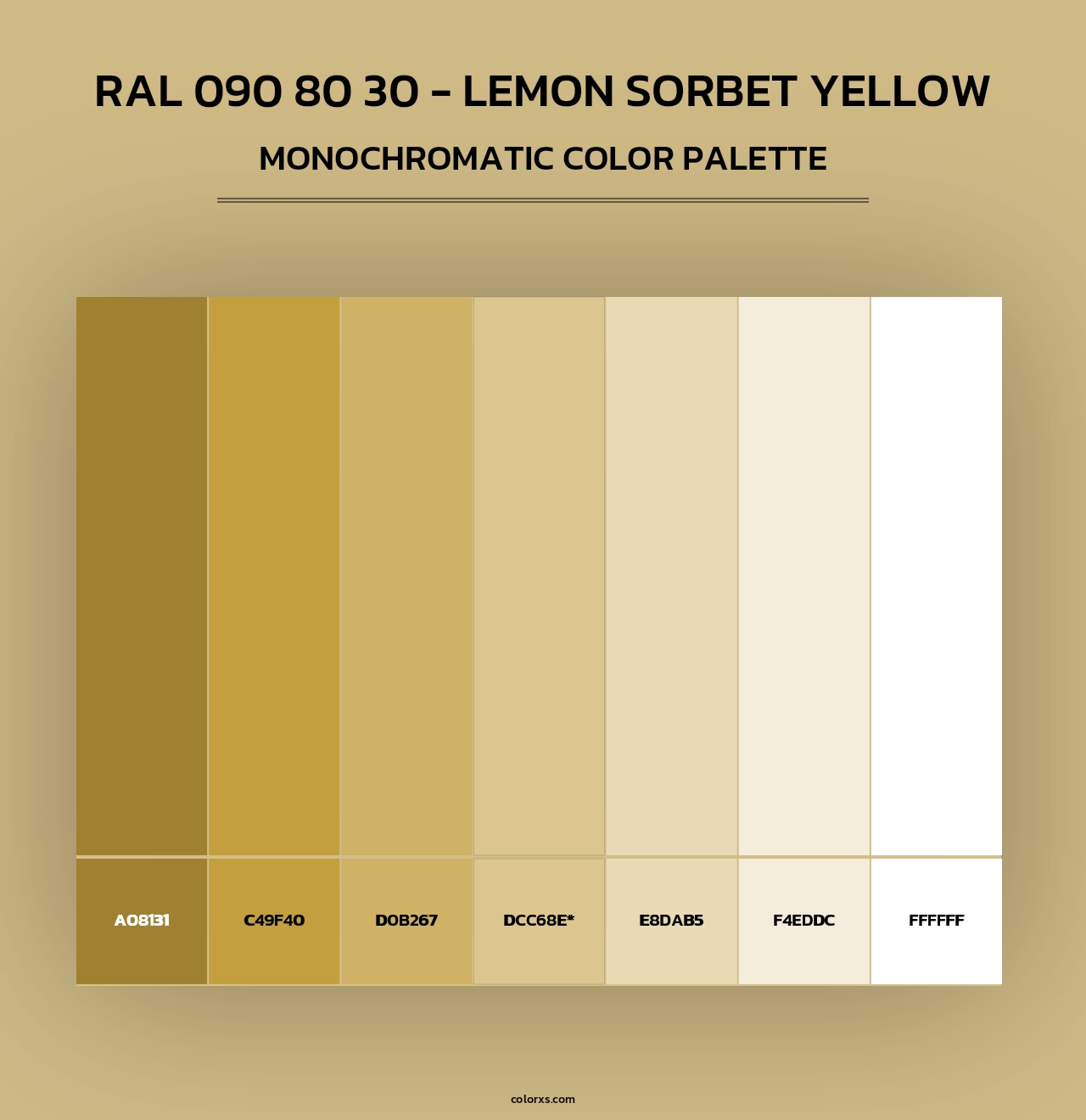 RAL 090 80 30 - Lemon Sorbet Yellow - Monochromatic Color Palette