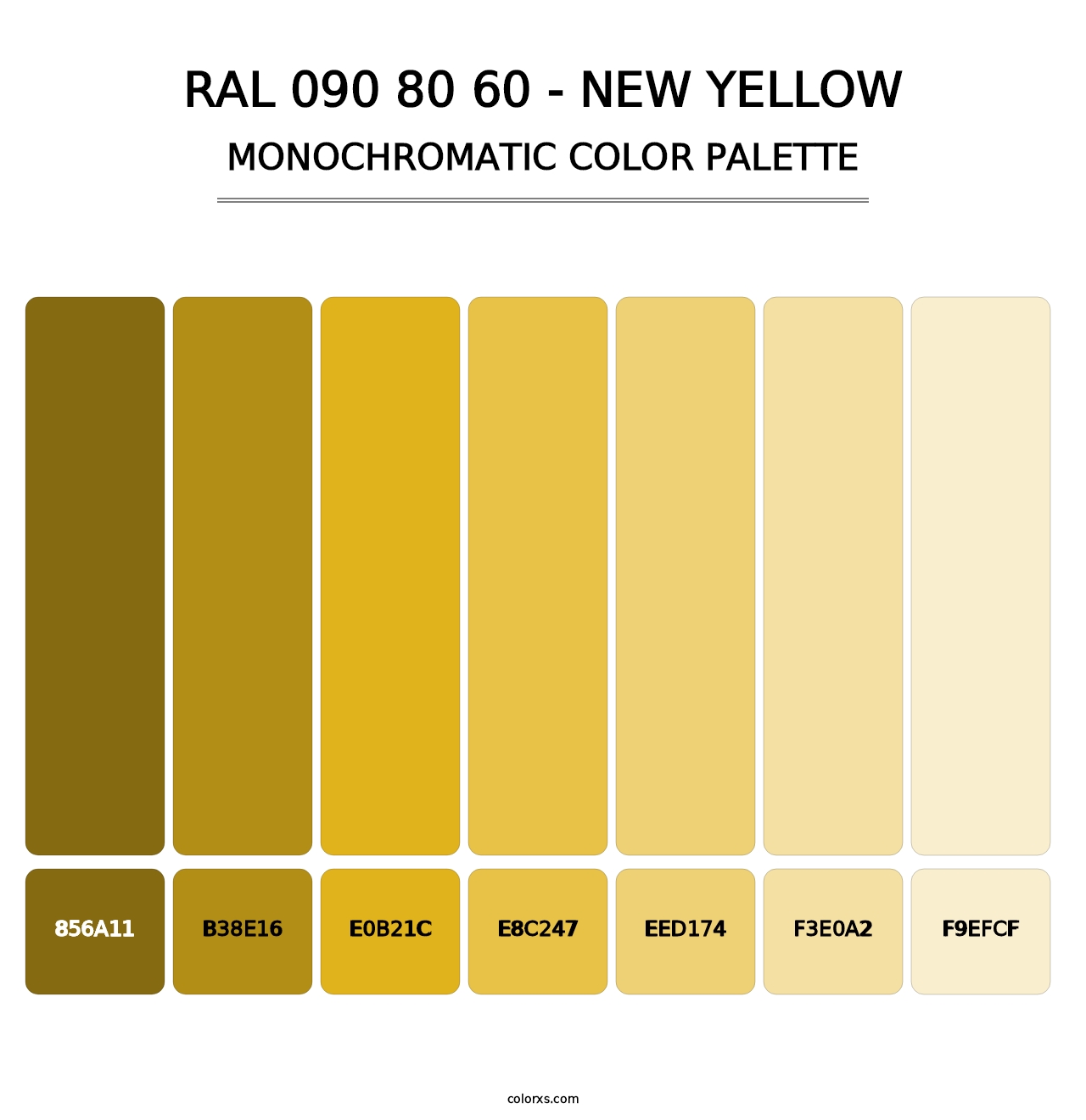 RAL 090 80 60 - New Yellow - Monochromatic Color Palette