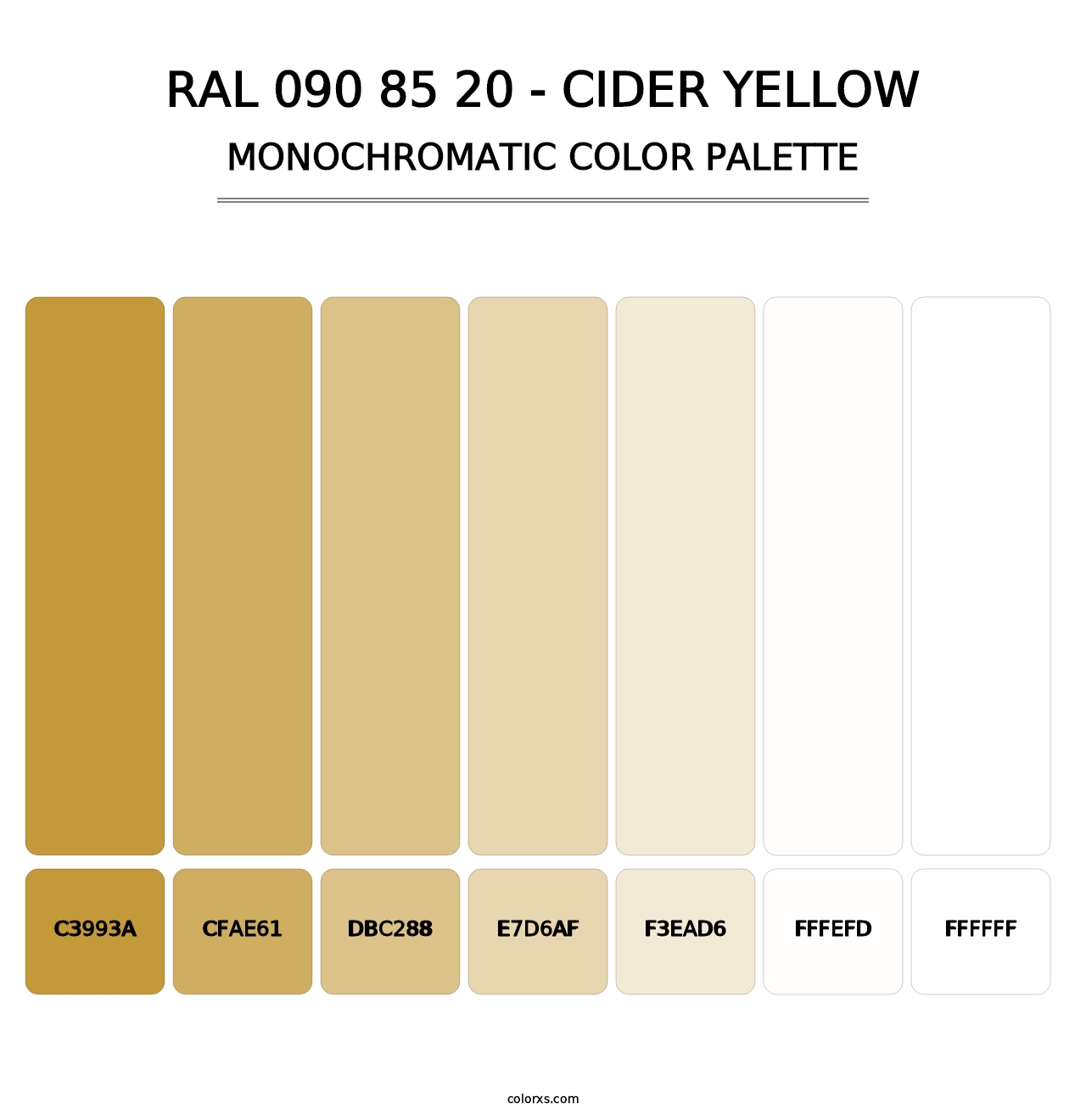 RAL 090 85 20 - Cider Yellow - Monochromatic Color Palette