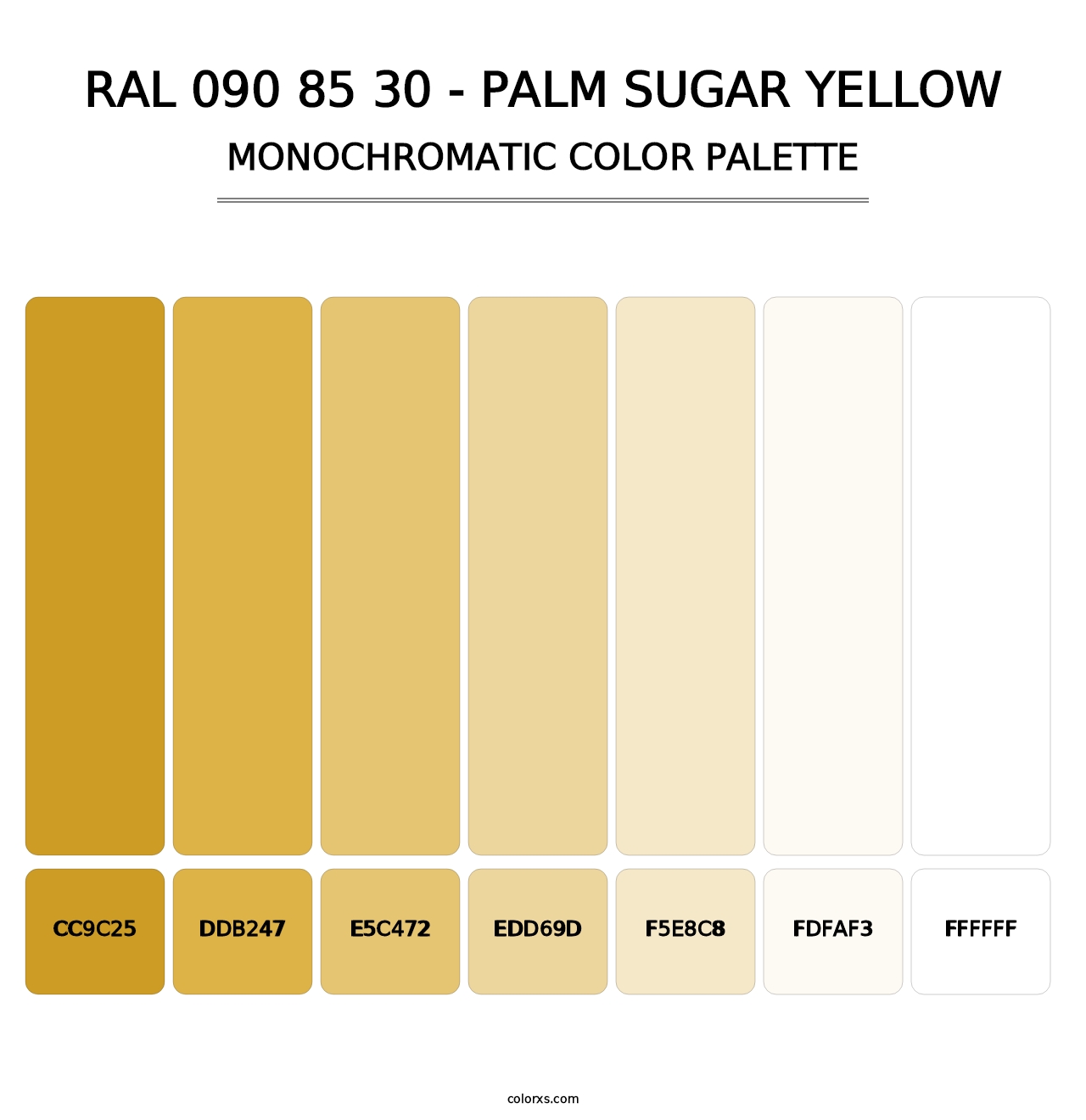 RAL 090 85 30 - Palm Sugar Yellow - Monochromatic Color Palette
