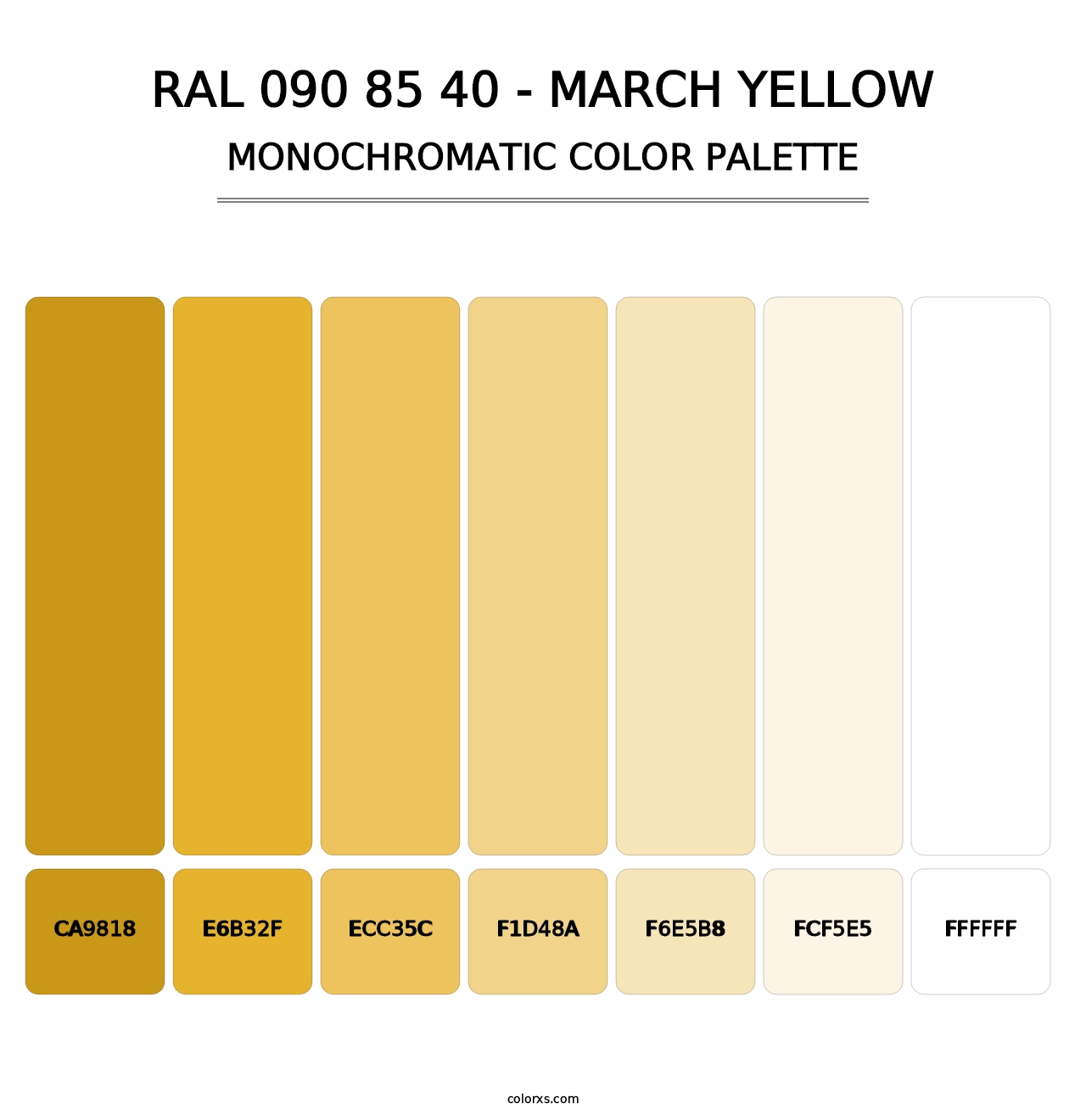 RAL 090 85 40 - March Yellow - Monochromatic Color Palette