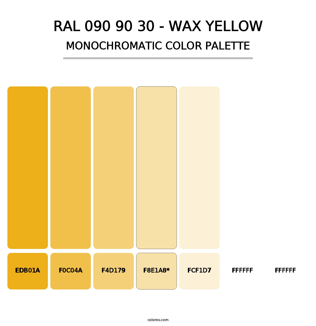 RAL 090 90 30 - Wax Yellow - Monochromatic Color Palette