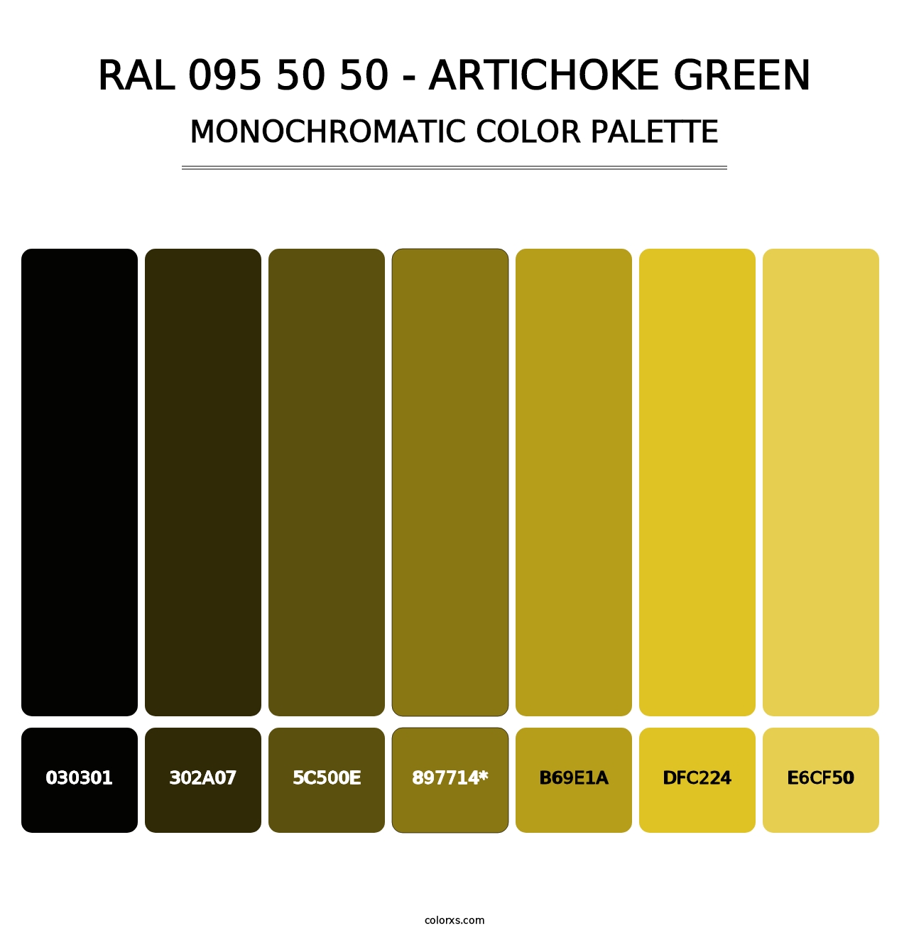RAL 095 50 50 - Artichoke Green - Monochromatic Color Palette