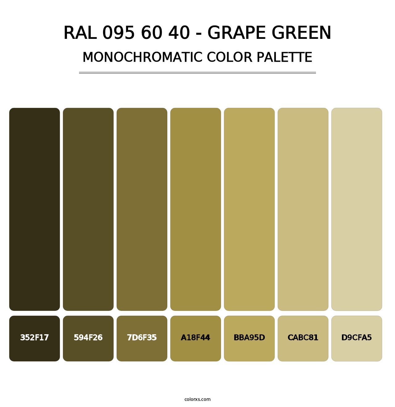 RAL 095 60 40 - Grape Green - Monochromatic Color Palette