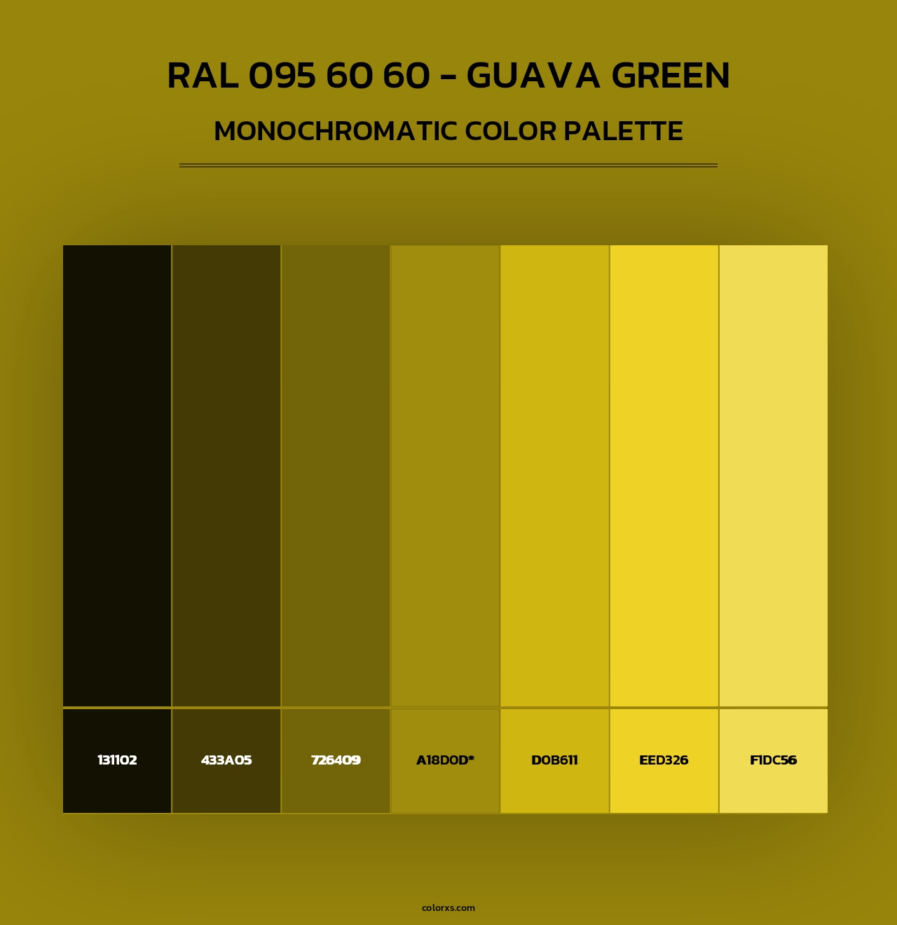 RAL 095 60 60 - Guava Green - Monochromatic Color Palette
