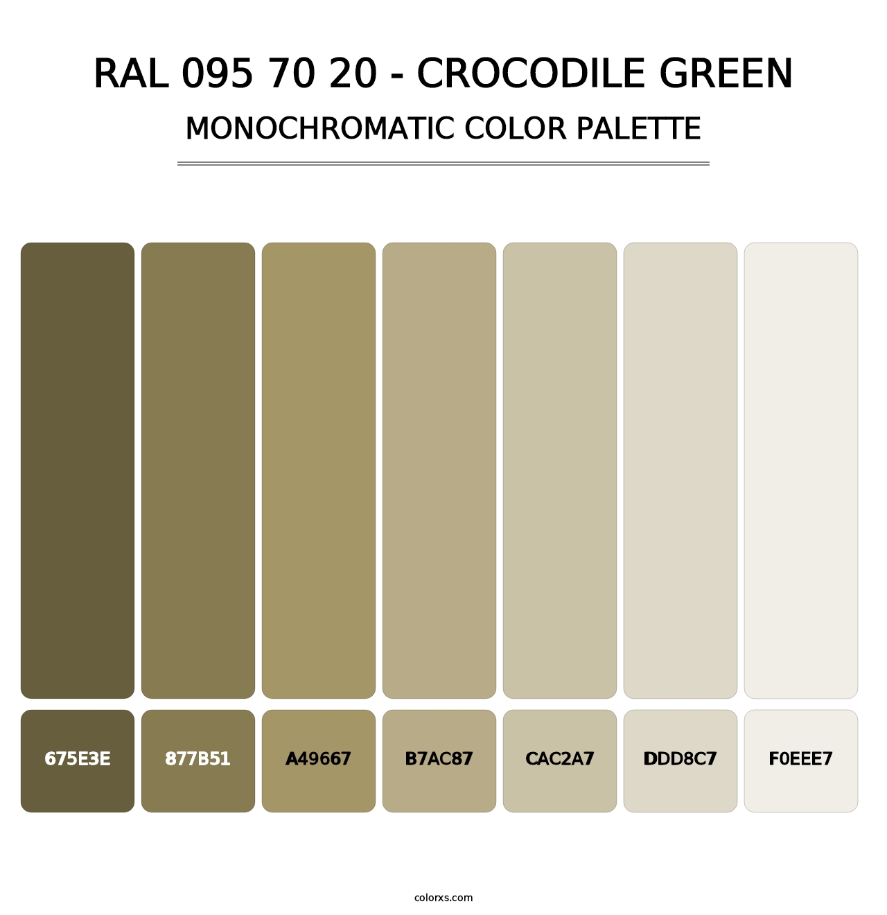 RAL 095 70 20 - Crocodile Green - Monochromatic Color Palette