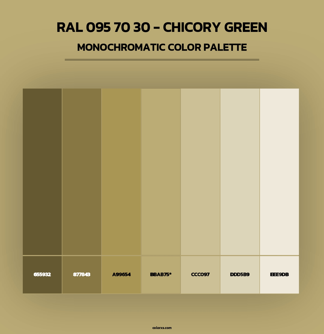 RAL 095 70 30 - Chicory Green - Monochromatic Color Palette