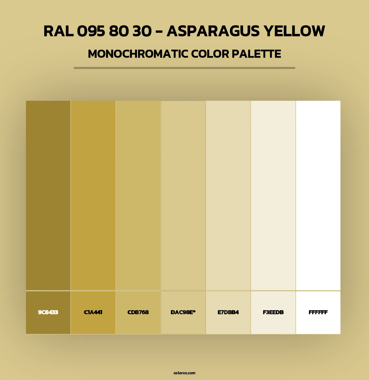 RAL 095 80 30 - Asparagus Yellow - Monochromatic Color Palette