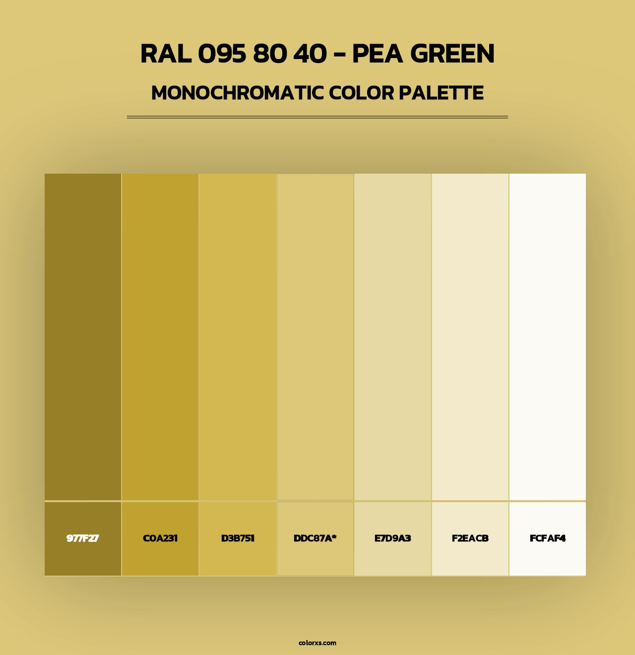 RAL 095 80 40 - Pea Green - Monochromatic Color Palette