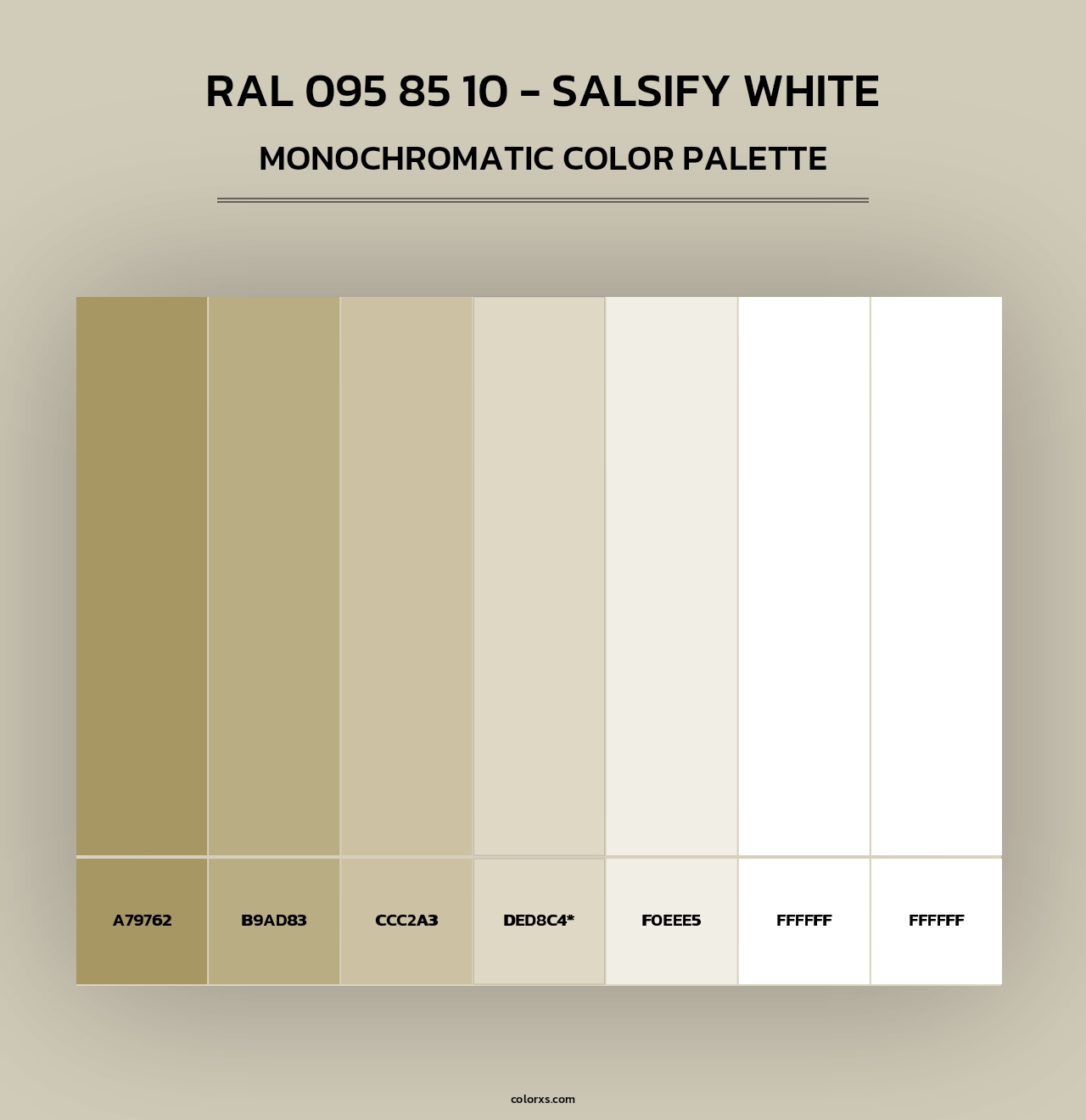 RAL 095 85 10 - Salsify White - Monochromatic Color Palette
