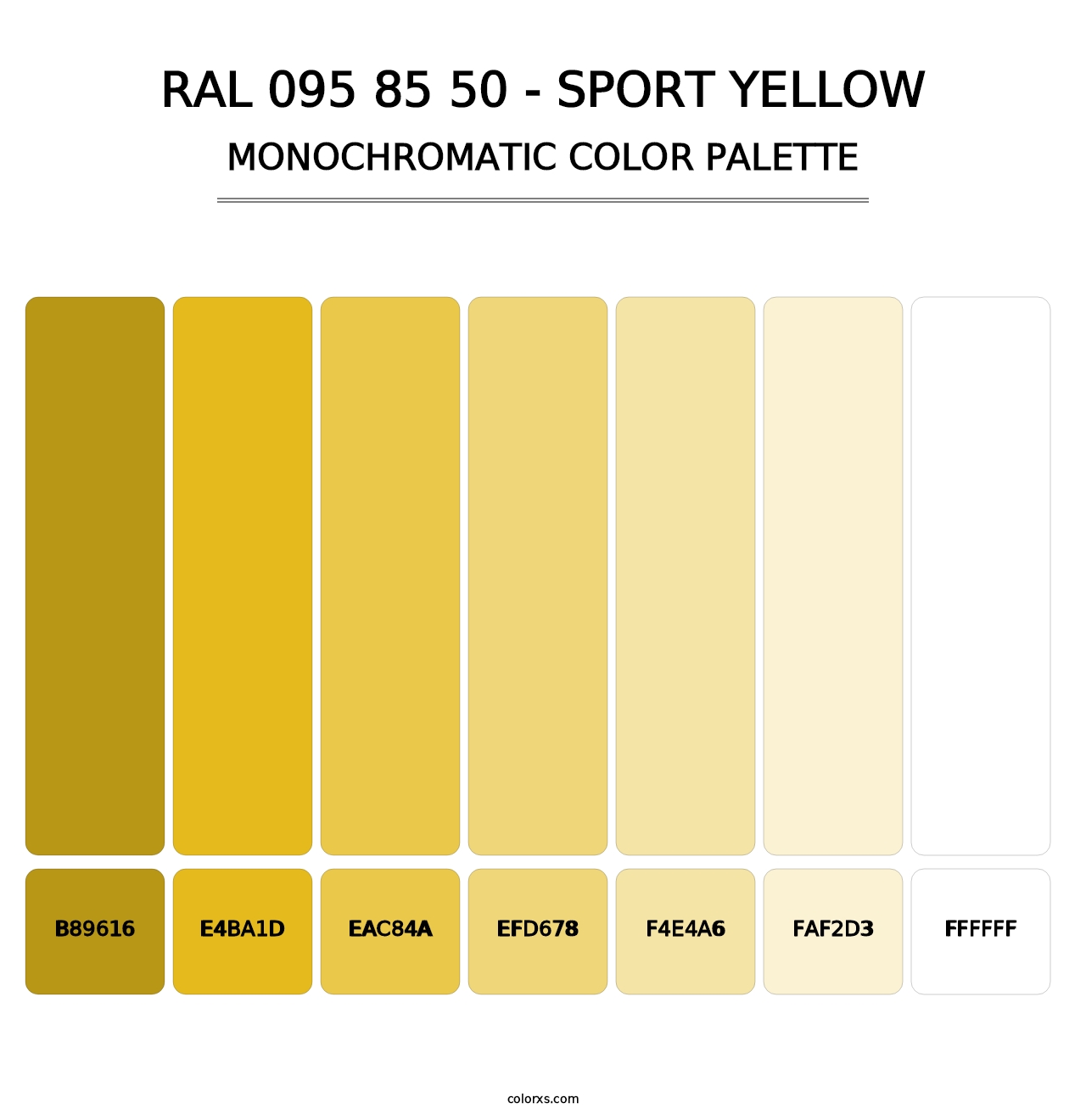 RAL 095 85 50 - Sport Yellow - Monochromatic Color Palette