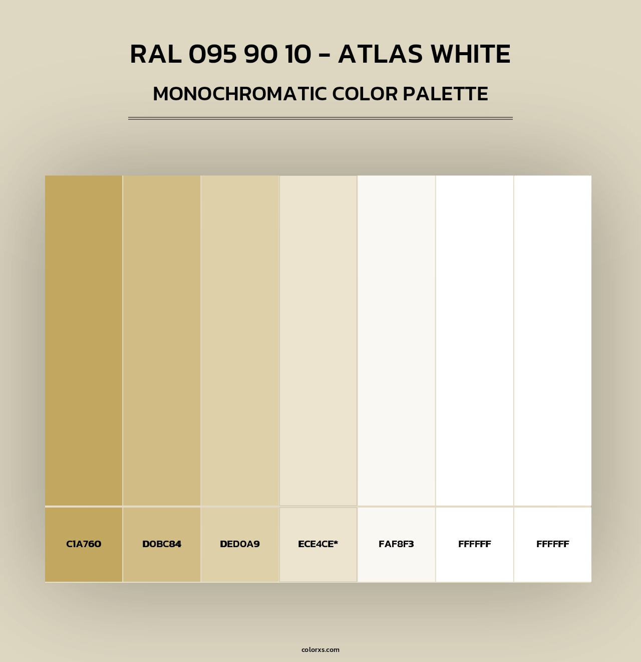 RAL 095 90 10 - Atlas White - Monochromatic Color Palette