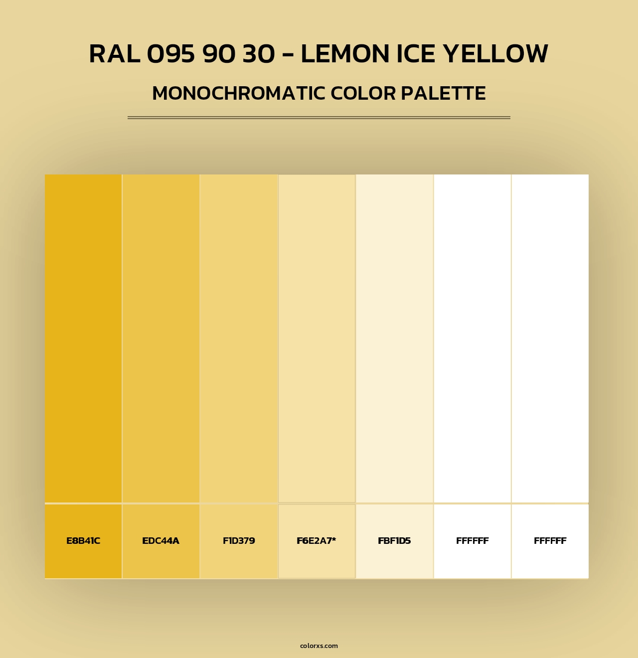 RAL 095 90 30 - Lemon Ice Yellow - Monochromatic Color Palette
