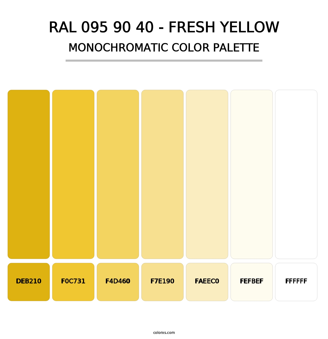 RAL 095 90 40 - Fresh Yellow - Monochromatic Color Palette