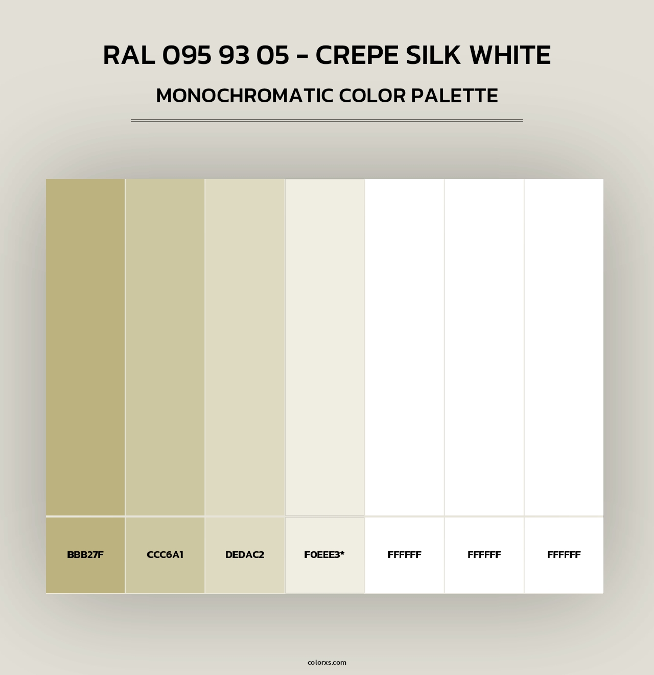 RAL 095 93 05 - Crepe Silk White - Monochromatic Color Palette