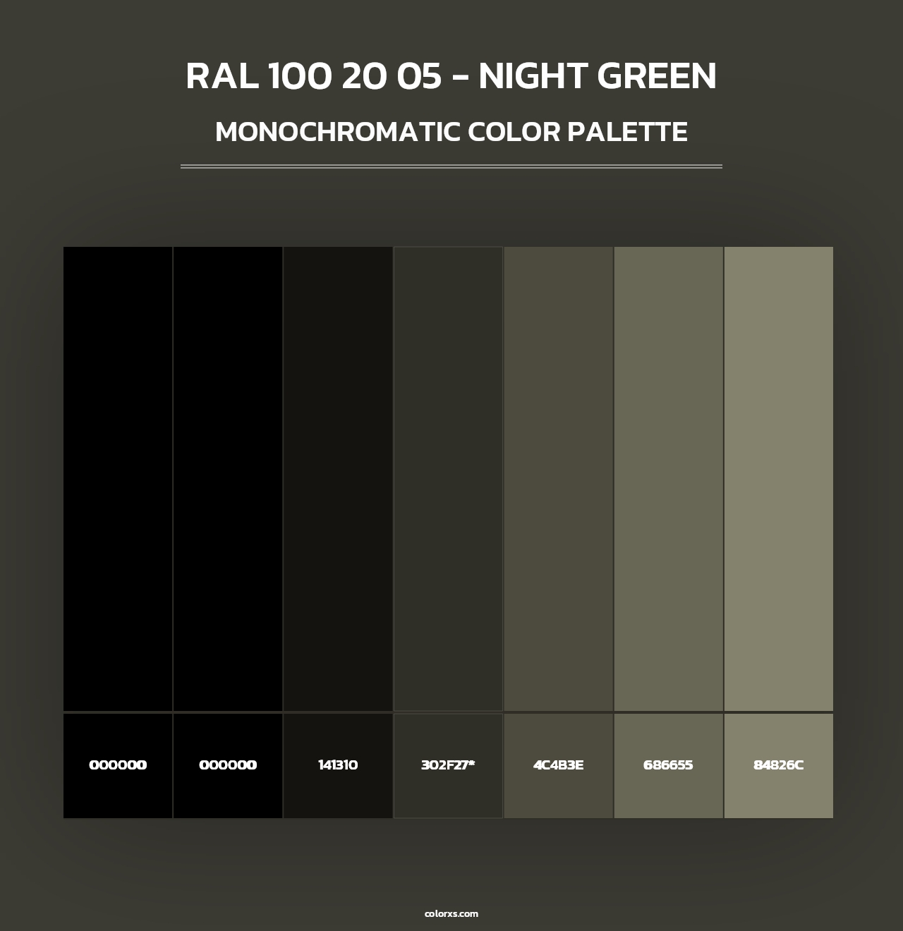 RAL 100 20 05 - Night Green - Monochromatic Color Palette