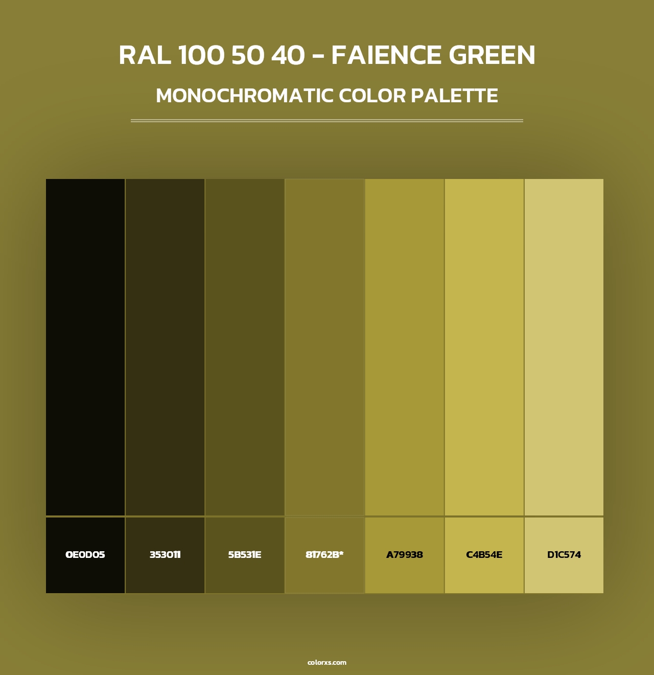 RAL 100 50 40 - Faience Green - Monochromatic Color Palette