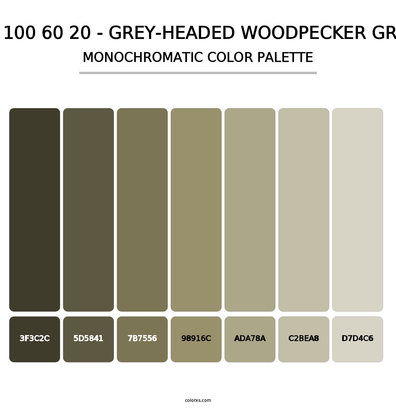 RAL 100 60 20 - Grey-Headed Woodpecker Green - Monochromatic Color Palette