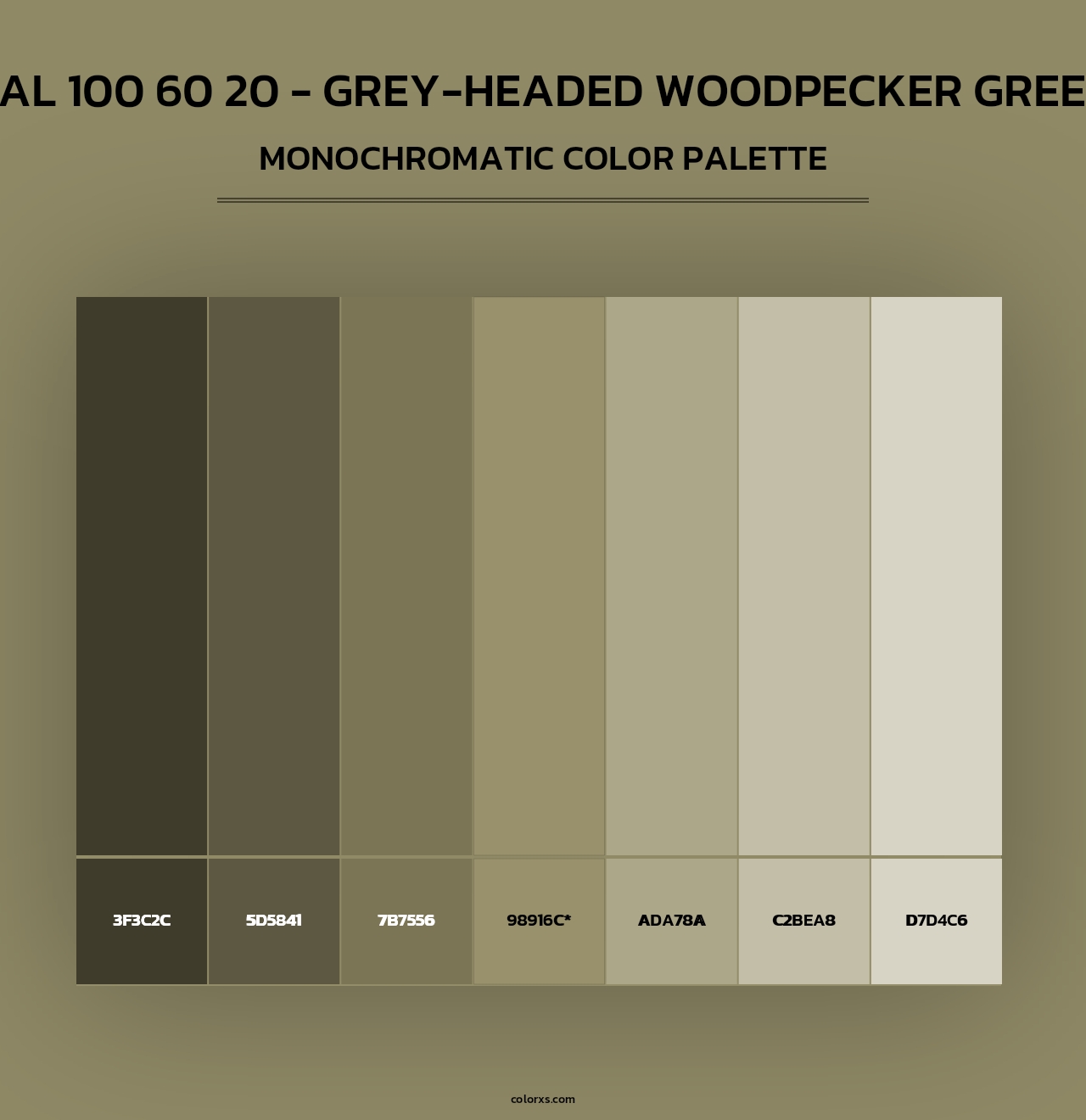 RAL 100 60 20 - Grey-Headed Woodpecker Green - Monochromatic Color Palette