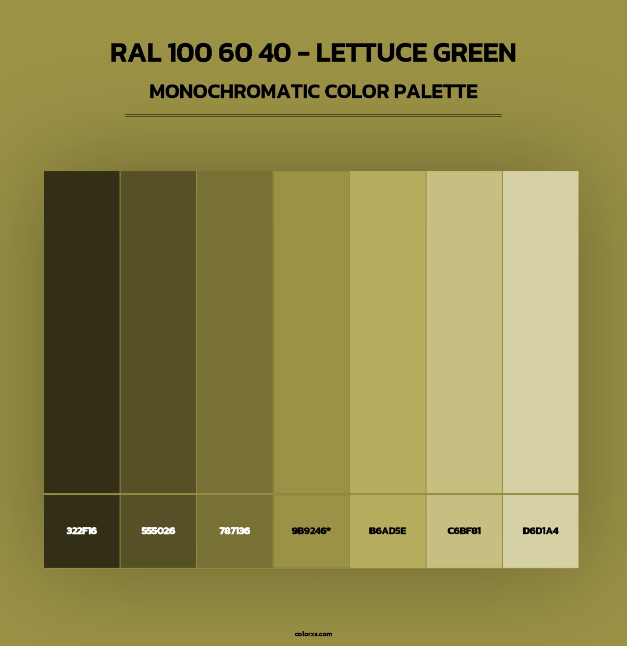 RAL 100 60 40 - Lettuce Green - Monochromatic Color Palette