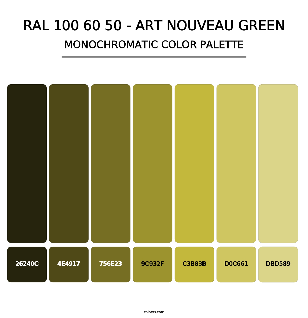 RAL 100 60 50 - Art Nouveau Green - Monochromatic Color Palette