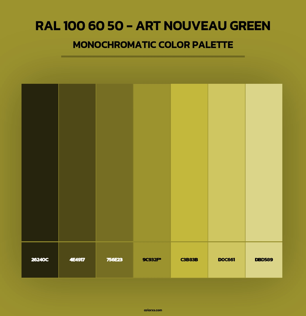 RAL 100 60 50 - Art Nouveau Green - Monochromatic Color Palette