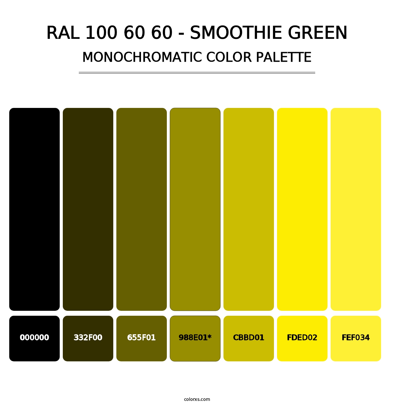 RAL 100 60 60 - Smoothie Green - Monochromatic Color Palette