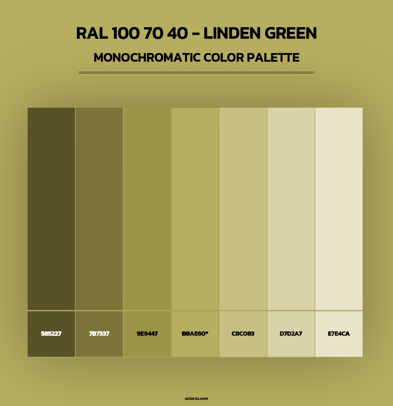 RAL 100 70 40 - Linden Green - Monochromatic Color Palette