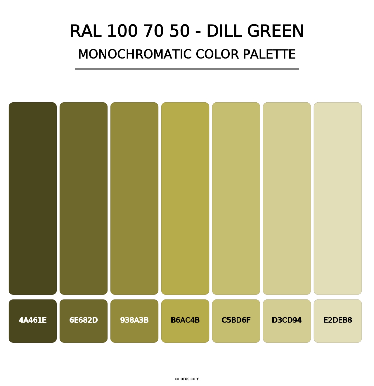 RAL 100 70 50 - Dill Green - Monochromatic Color Palette