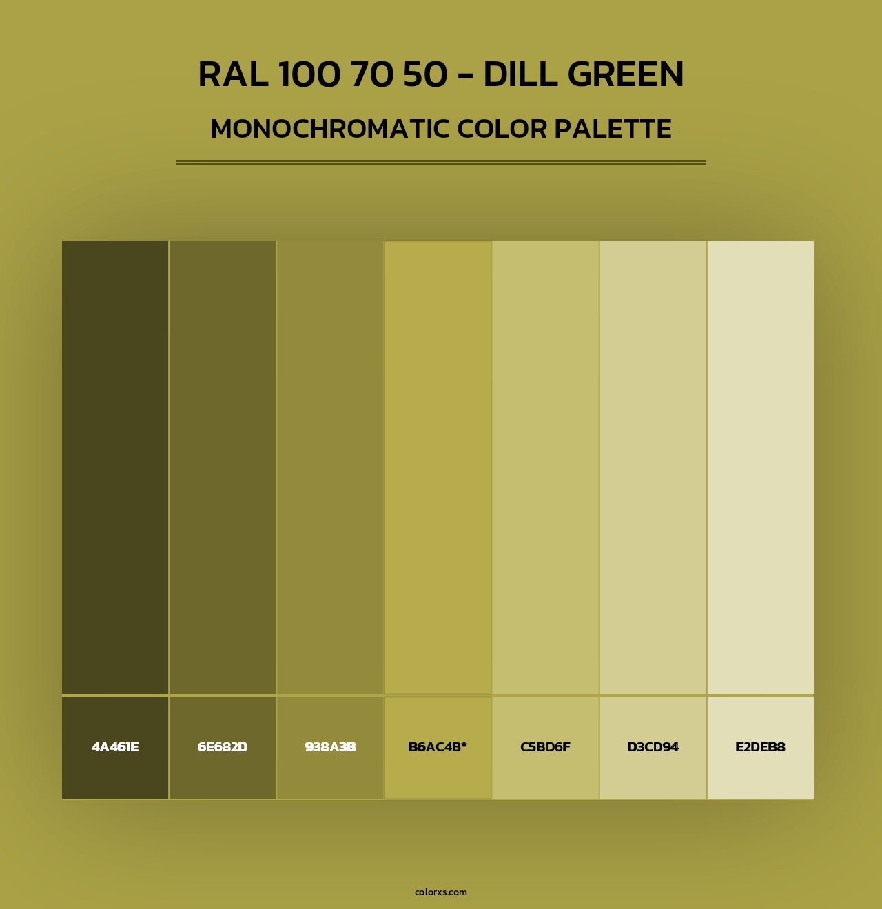 RAL 100 70 50 - Dill Green - Monochromatic Color Palette