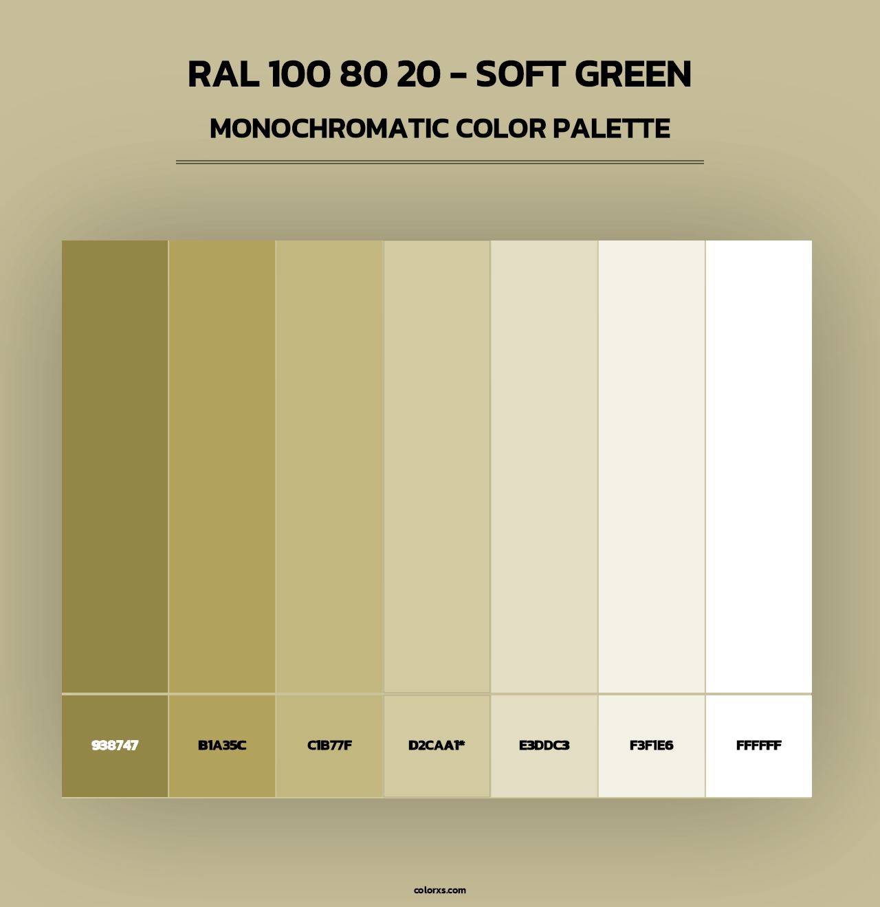 RAL 100 80 20 - Soft Green - Monochromatic Color Palette