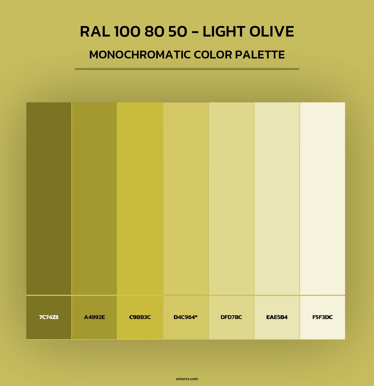 RAL 100 80 50 - Light Olive - Monochromatic Color Palette